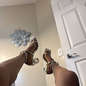 EGO Silver Heels Sleek Metallic Design